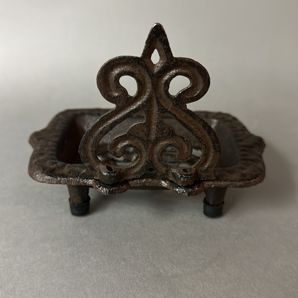 Cast Iron Footed Soap or Note Card Tray NWOT - Picture 4 of 7
